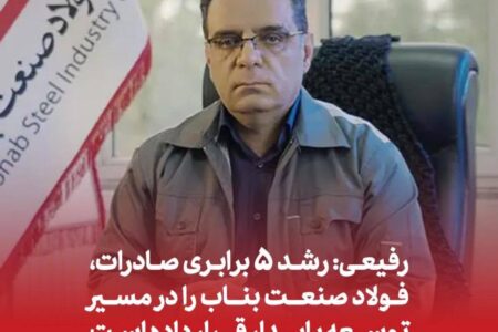 رفیعی: رشد ۵ برابری صادرات، فولاد صنعت بناب را در مسیر توسعه پایدار قرار داده است